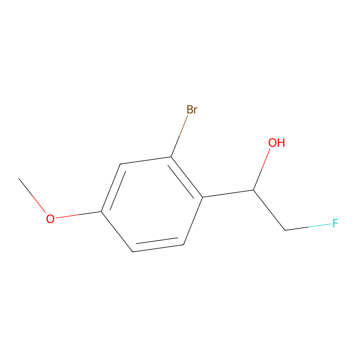 1-(2-Bromo-4-methoxyphenyl)-2-fluoroethan-1-ol molecular structure, CAS 2228256-95-7