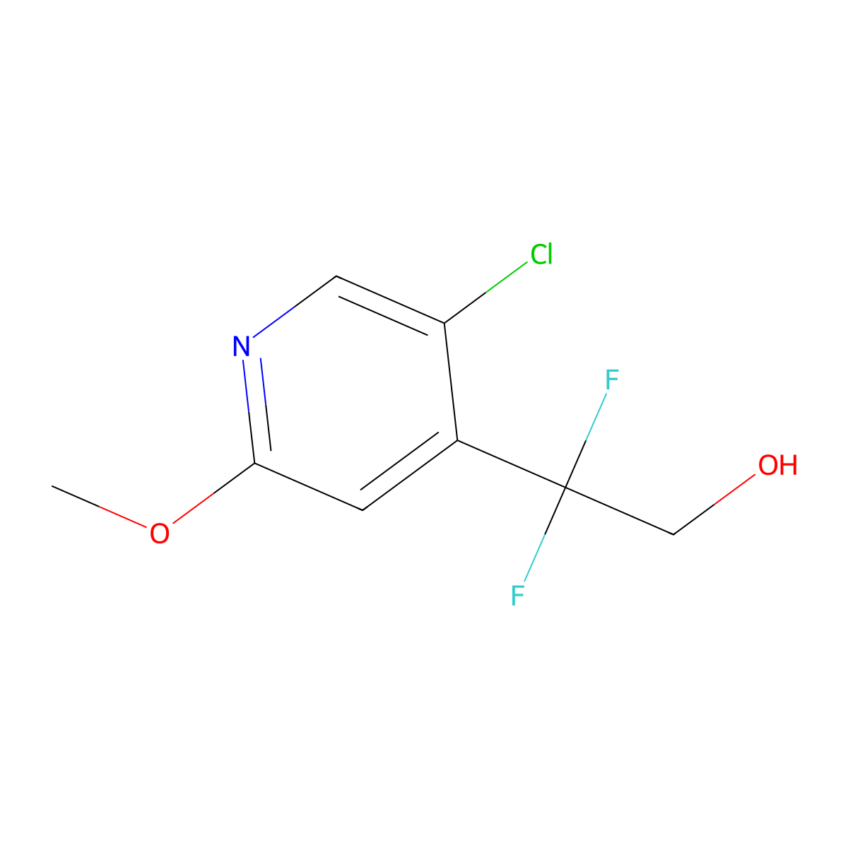 2-(5-Chloro-2-methoxypyridin-4-yl)-2,2-difluoroethan-1-ol molecular structure, CAS 2228257-81-4
