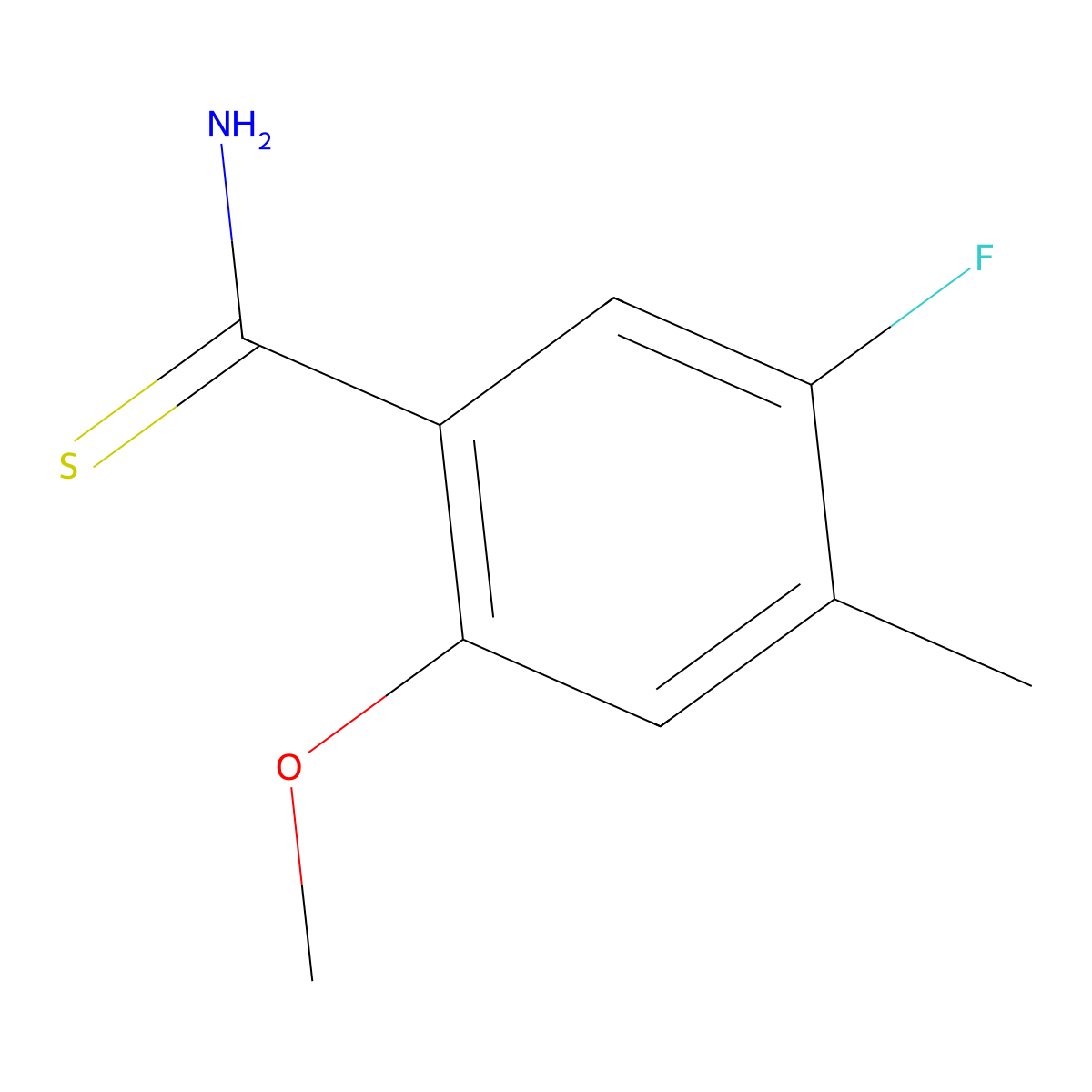 5-Fluoro-2-methoxy-4-methylbenzene-1-carbothioamide molecular structure, CAS 2228257-93-8