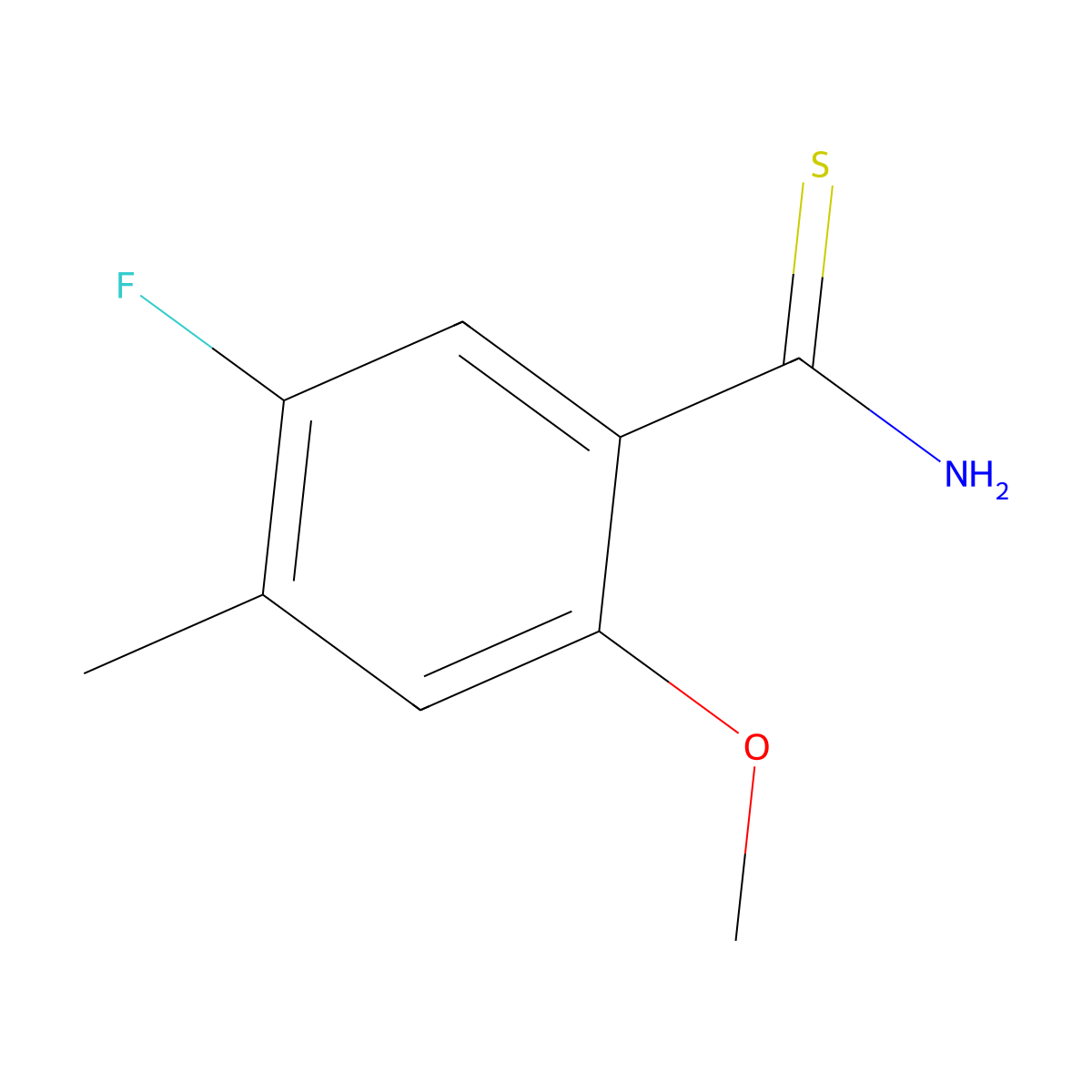 5-Fluoro-2-methoxy-4-methylbenzene-1-carbothioamide molecular structure, CAS 2228257-93-8