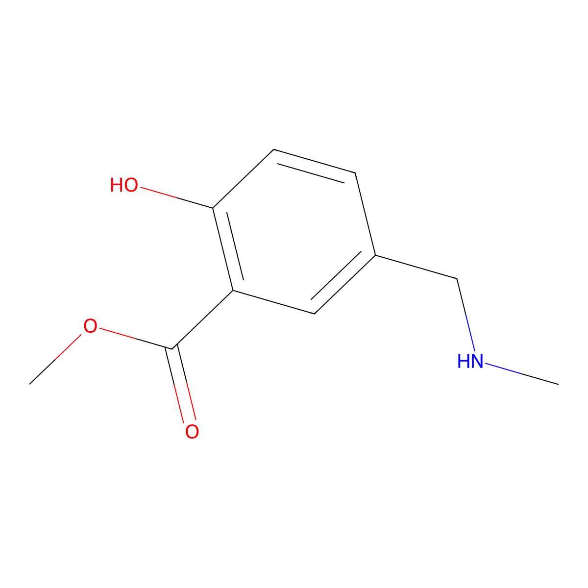 Methyl 2-hydroxy-5-[(methylamino)methyl]benzoate molecular structure, CAS 2228258-01-1
