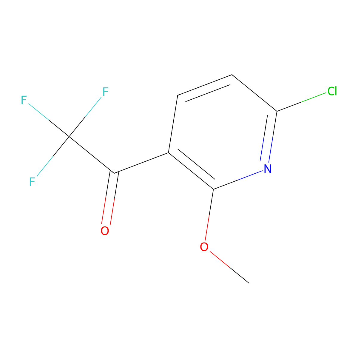 1-(6-Chloro-2-methoxypyridin-3-yl)-2,2,2-trifluoroethan-1-one molecular structure, CAS 2228258-43-1