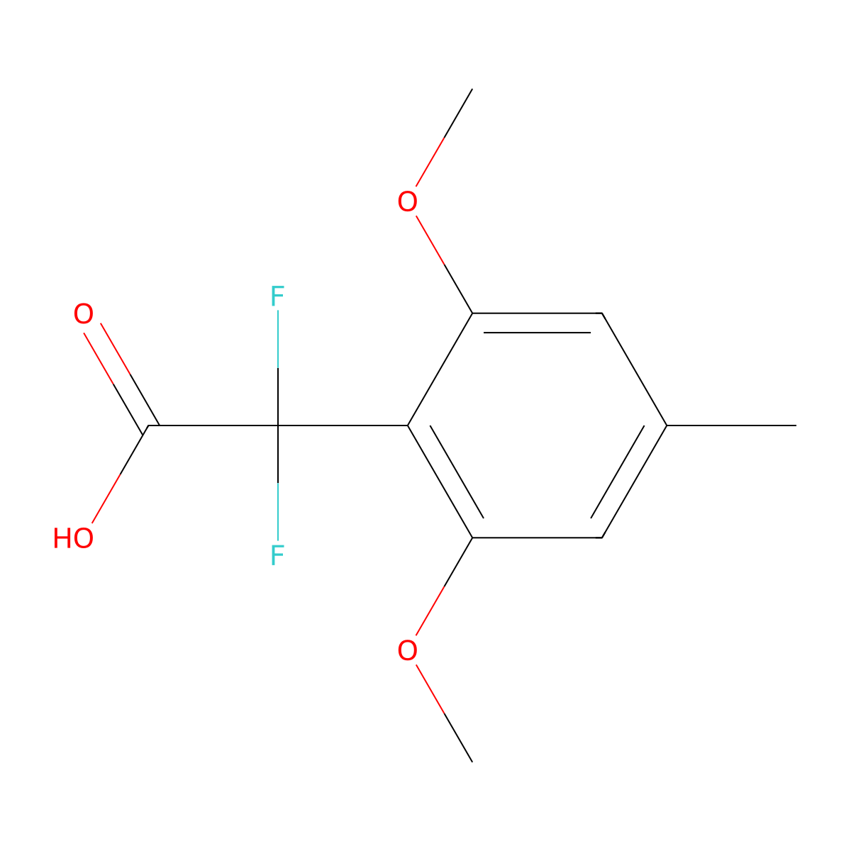 2-(2,6-Dimethoxy-4-methylphenyl)-2,2-difluoroacetic acid molecular structure, CAS 2228258-80-6