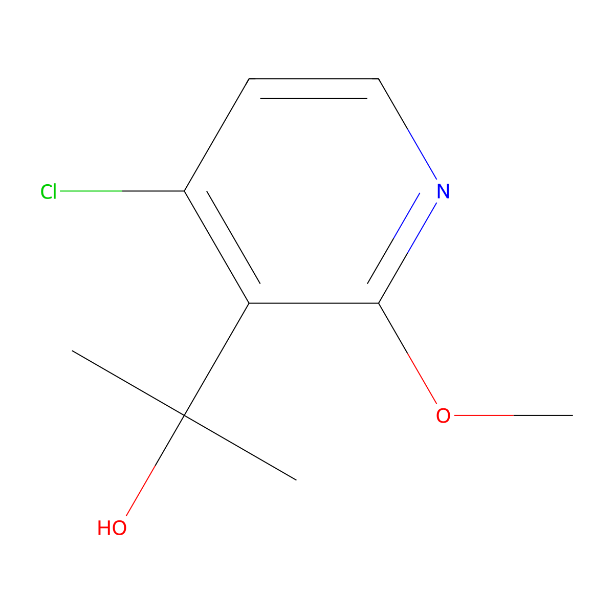 2-(4-Chloro-2-methoxypyridin-3-yl)propan-2-ol molecular structure, CAS 2228260-66-8