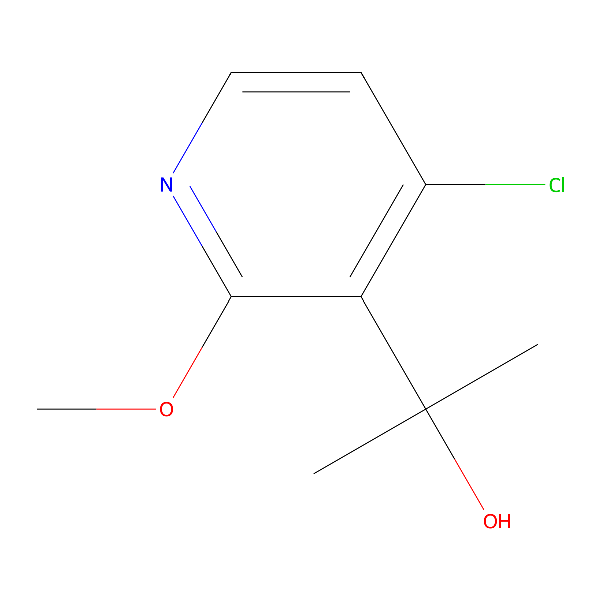 2-(4-Chloro-2-methoxypyridin-3-yl)propan-2-ol molecular structure, CAS 2228260-66-8