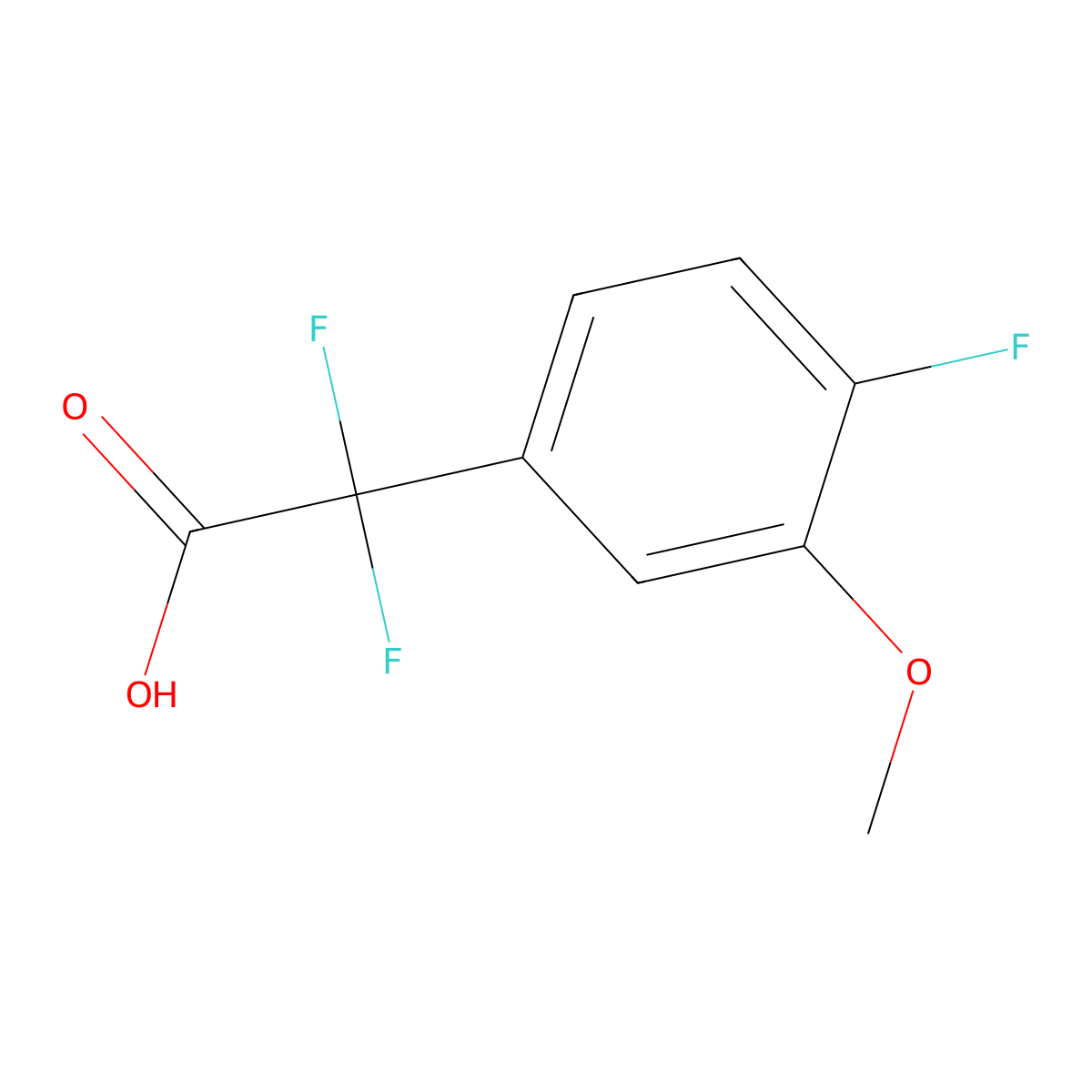 2,2-Difluoro-2-(4-fluoro-3-methoxyphenyl)acetic acid molecular structure, CAS 2228260-67-9