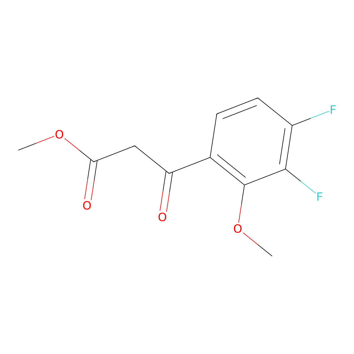 Methyl 3-(3,4-difluoro-2-methoxyphenyl)-3-oxopropanoate molecular structure, CAS 2228261-40-1