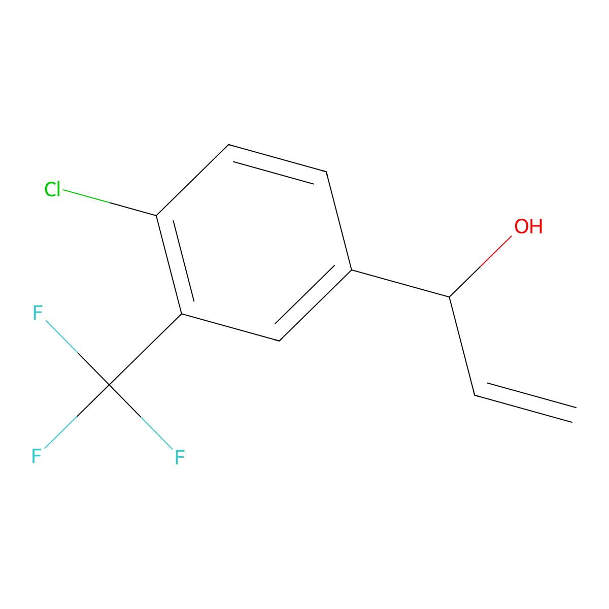 1-[4-Chloro-3-(trifluoromethyl)phenyl]prop-2-en-1-ol molecular structure, CAS 2228262-43-7