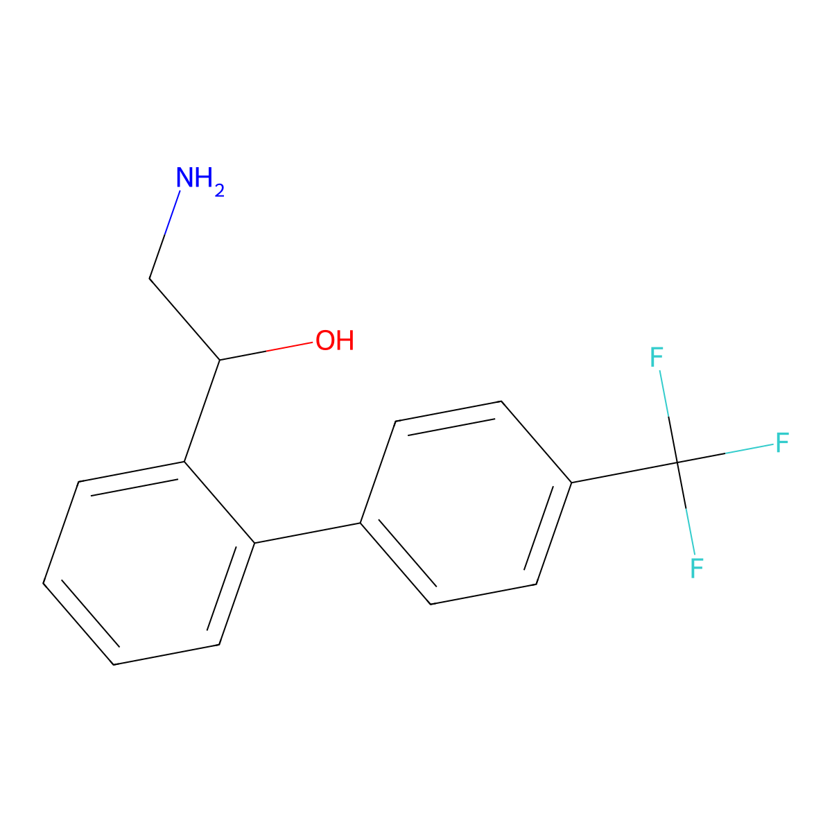 2-Amino-1-{2-[4-(trifluoromethyl)phenyl]phenyl}ethan-1-ol molecular structure, CAS 2228262-72-2