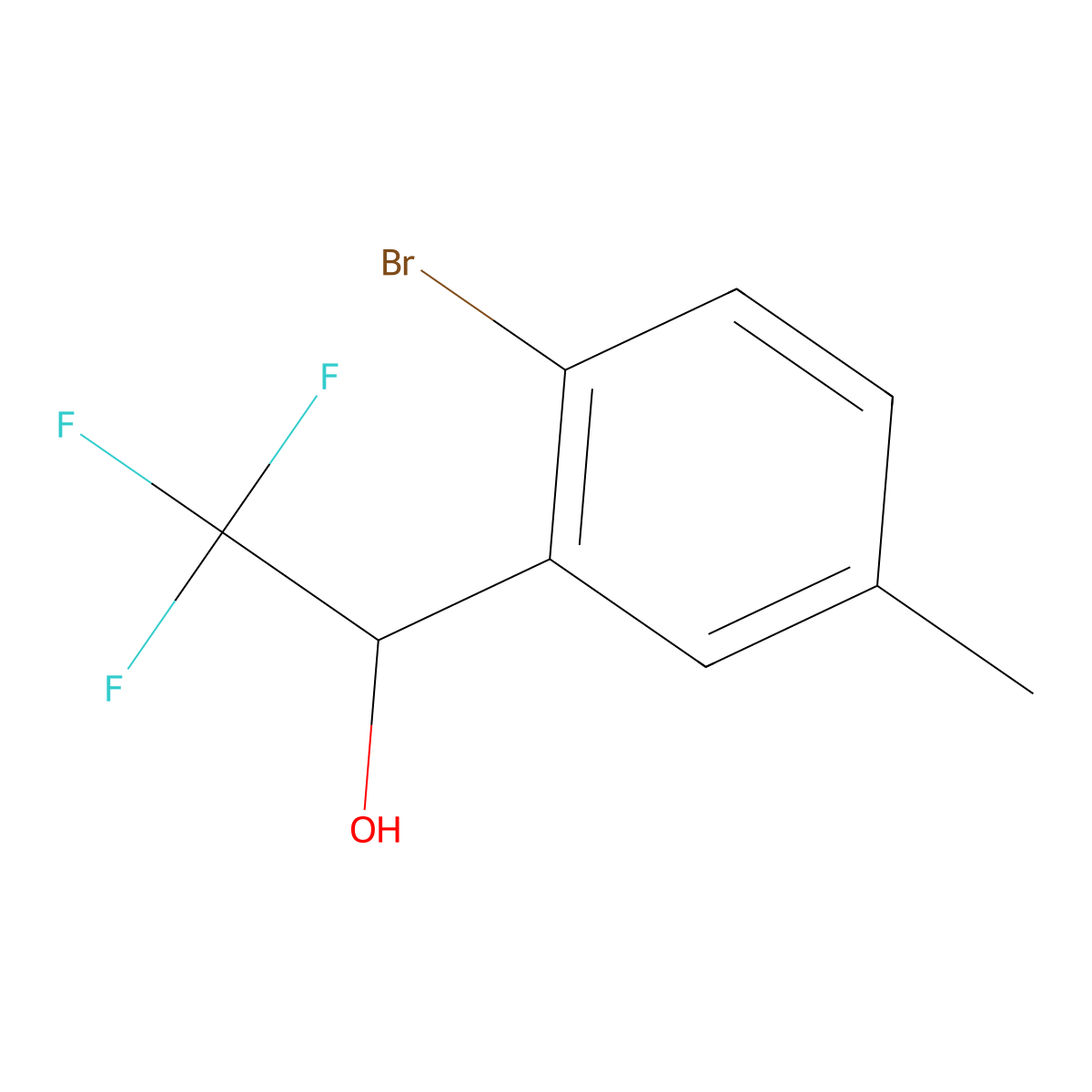 1-(2-Bromo-5-methylphenyl)-2,2,2-trifluoroethan-1-ol molecular structure, CAS 2228262-84-6