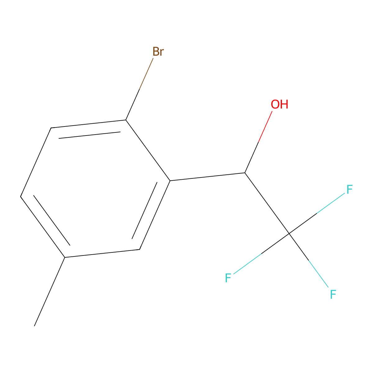 1-(2-Bromo-5-methylphenyl)-2,2,2-trifluoroethan-1-ol molecular structure, CAS 2228262-84-6