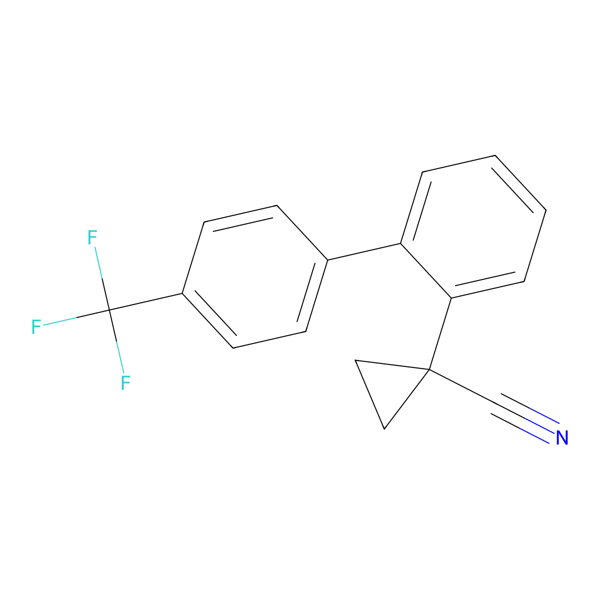 1-[4'-(Trifluoromethyl)-[1,1'-biphenyl]-2-yl]cyclopropane-1-carbonitrile molecular structure, CAS 2228262-89-1