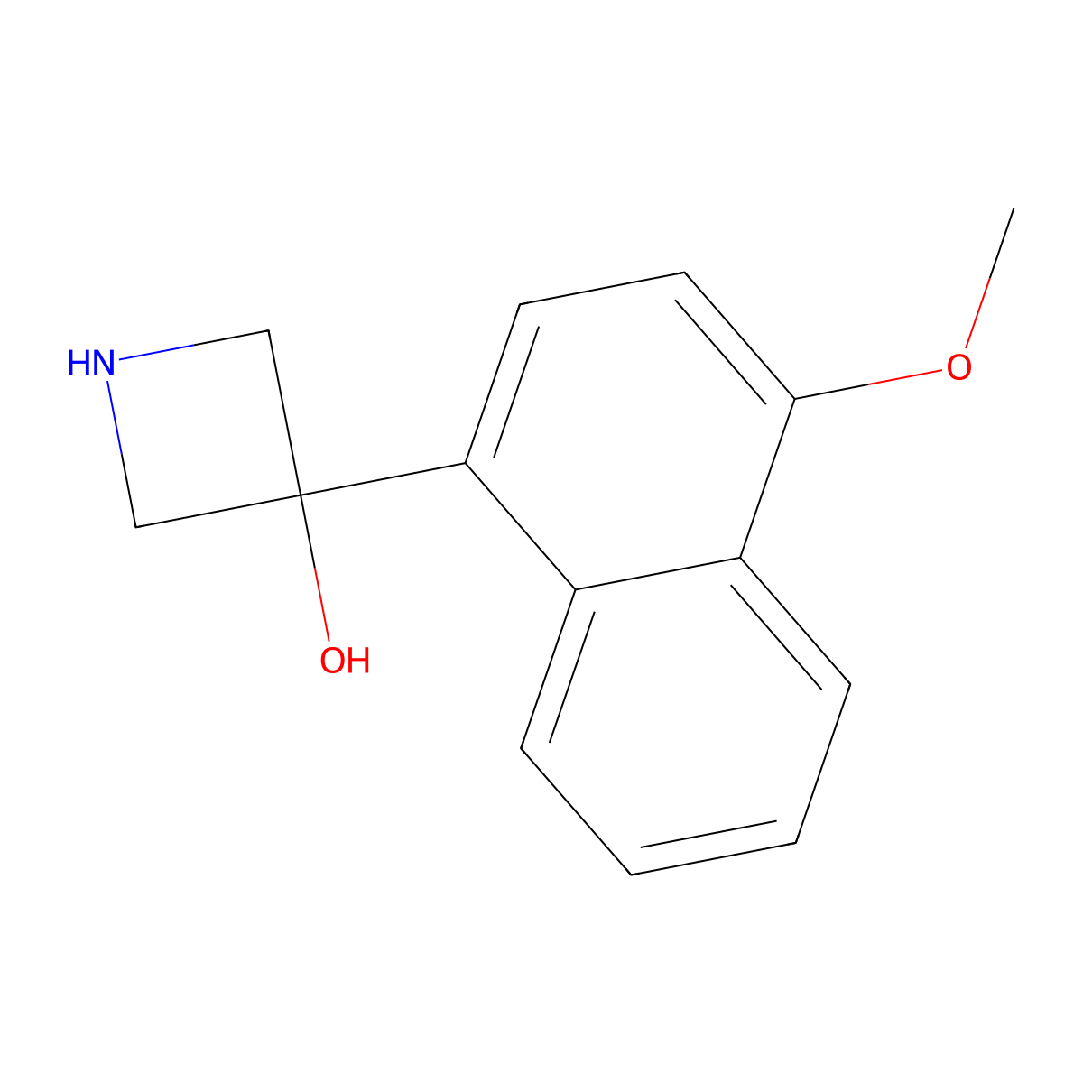 3-(4-Methoxynaphthalen-1-yl)azetidin-3-ol molecular structure, CAS 2228264-19-3