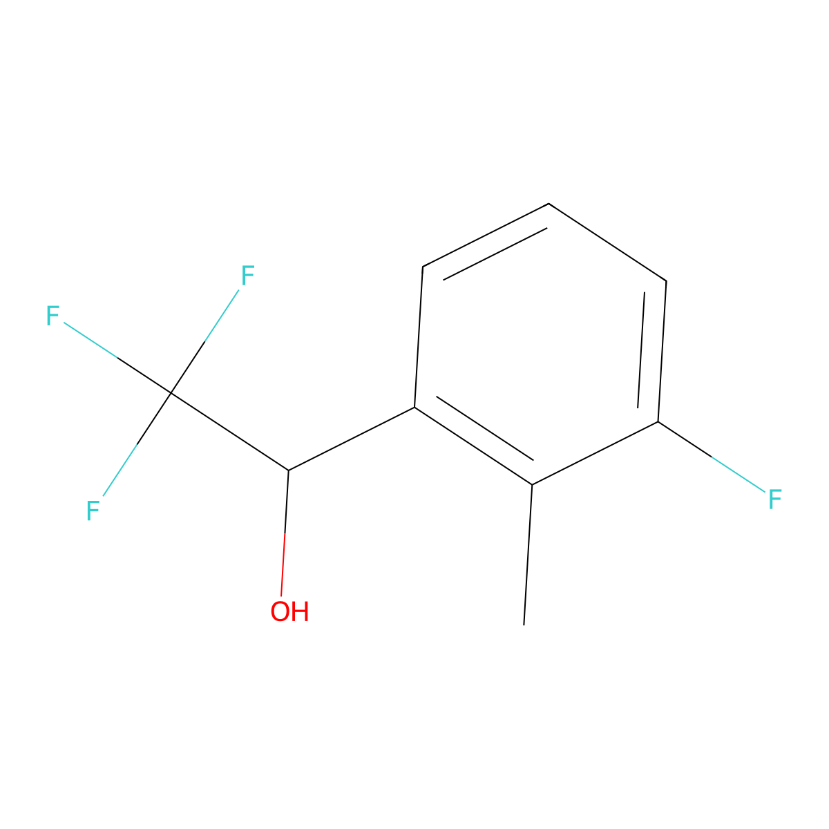 2,2,2-Trifluoro-1-(3-fluoro-2-methylphenyl)ethan-1-ol molecular structure, CAS 2228264-52-4