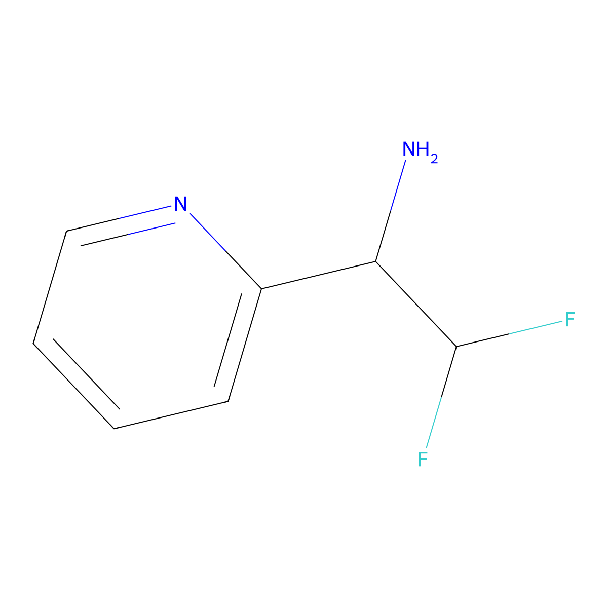 2,2-Difluoro-1-(pyridin-2-yl)ethan-1-amine molecular structure, CAS 2228264-60-4
