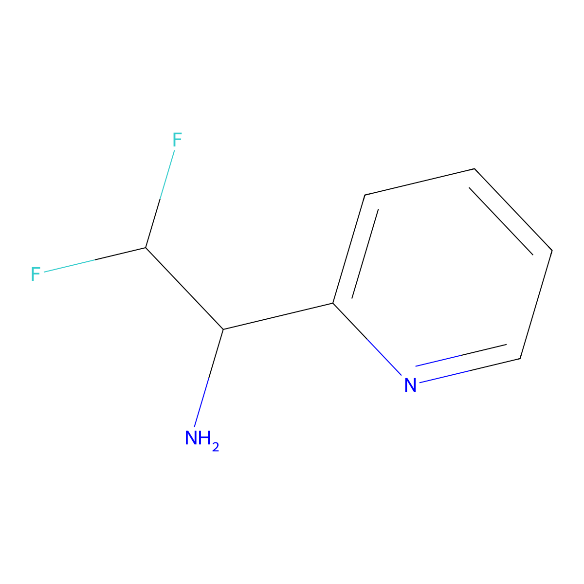2,2-Difluoro-1-(pyridin-2-yl)ethan-1-amine molecular structure, CAS 2228264-60-4
