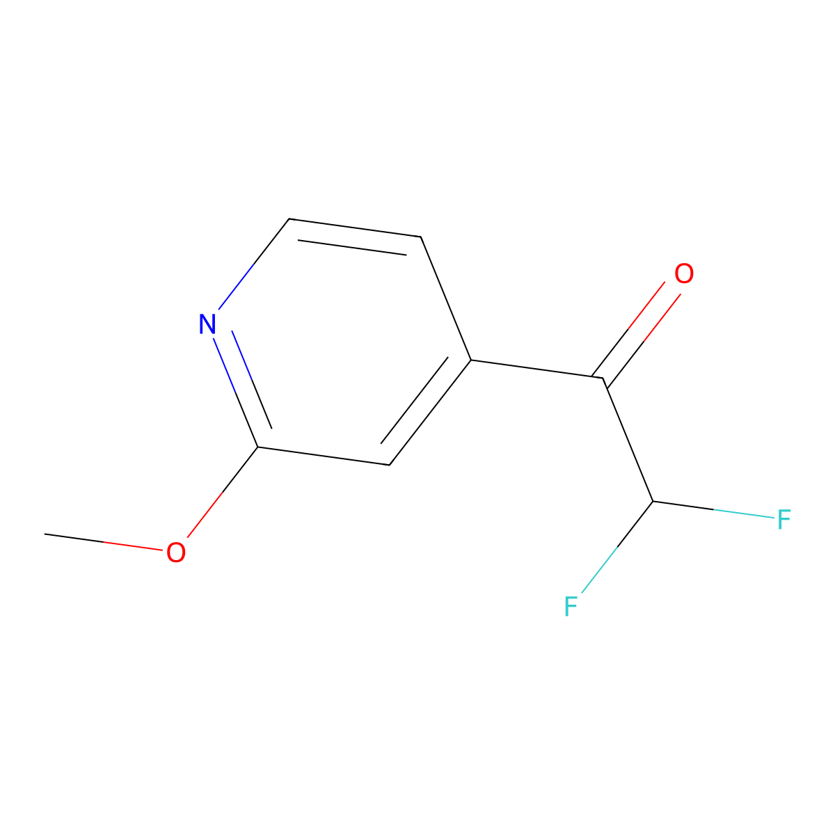 2,2-Difluoro-1-(2-methoxypyridin-4-yl)ethan-1-one molecular structure, CAS 2228264-90-0