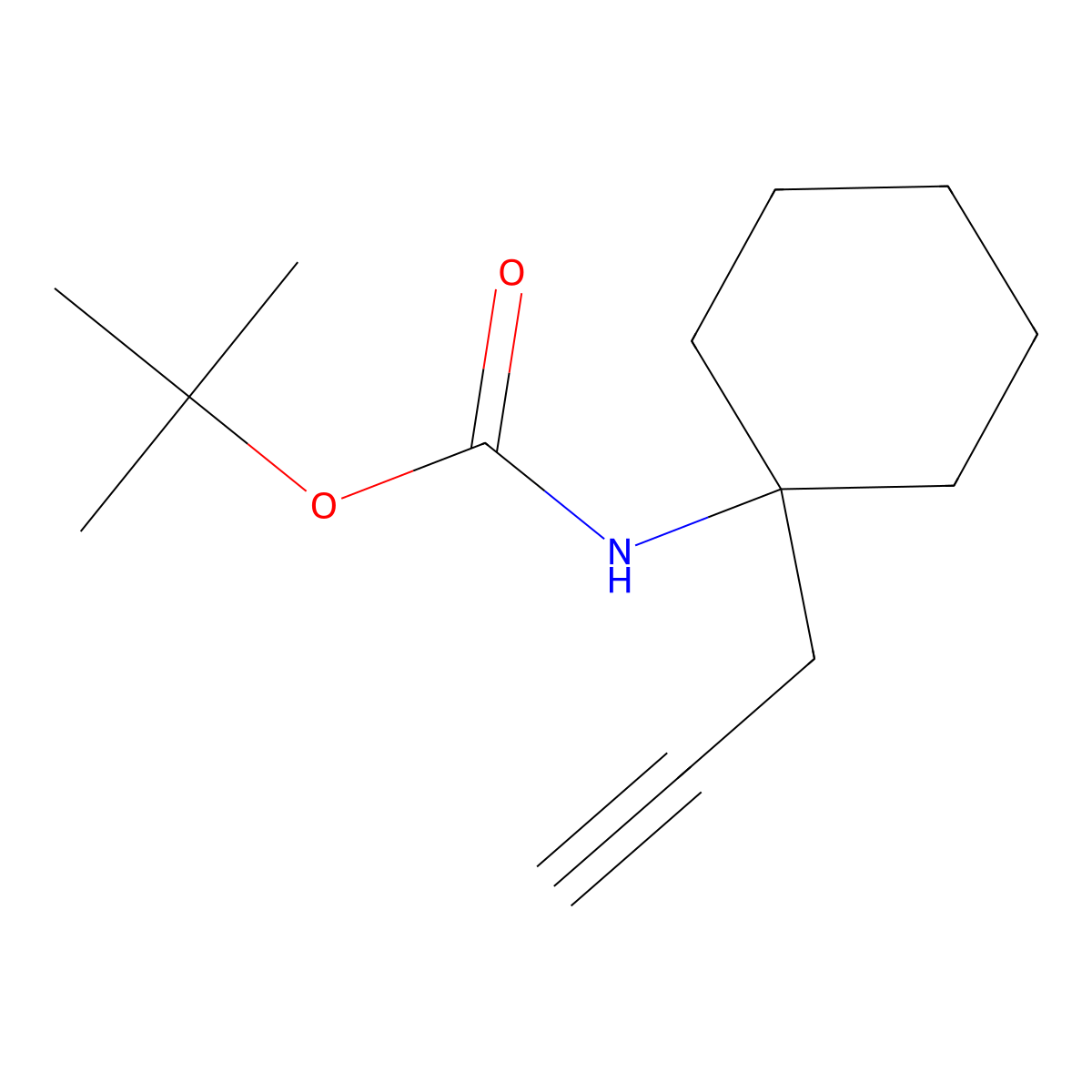 tert-butyl N-[1-(prop-2-yn-1-yl)cyclohexyl]carbamate molecular structure, CAS 2228266-51-9