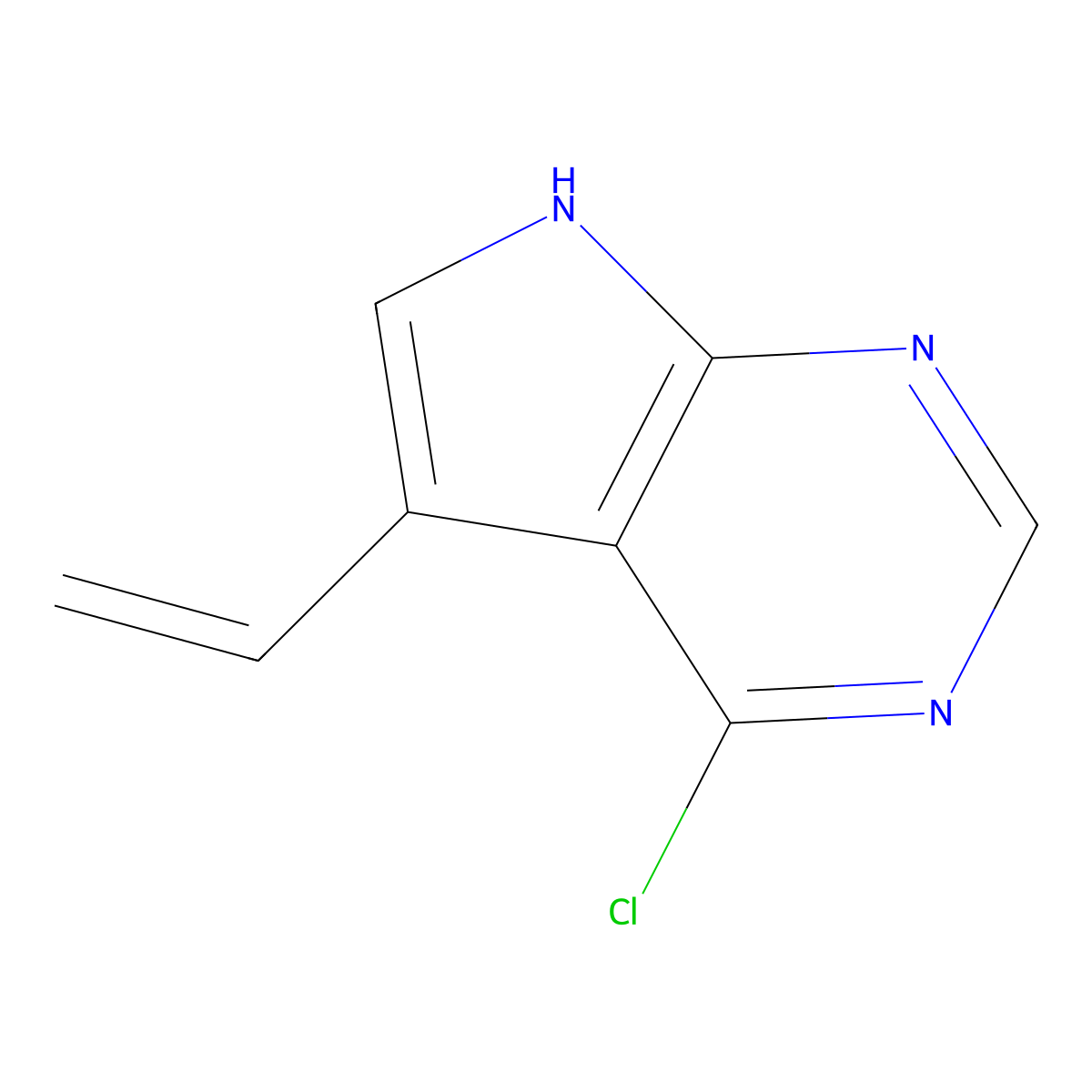 4-chloro-5-ethenyl-7H-pyrrolo[2,3-d]pyrimidine molecular structure, CAS 2228268-04-8