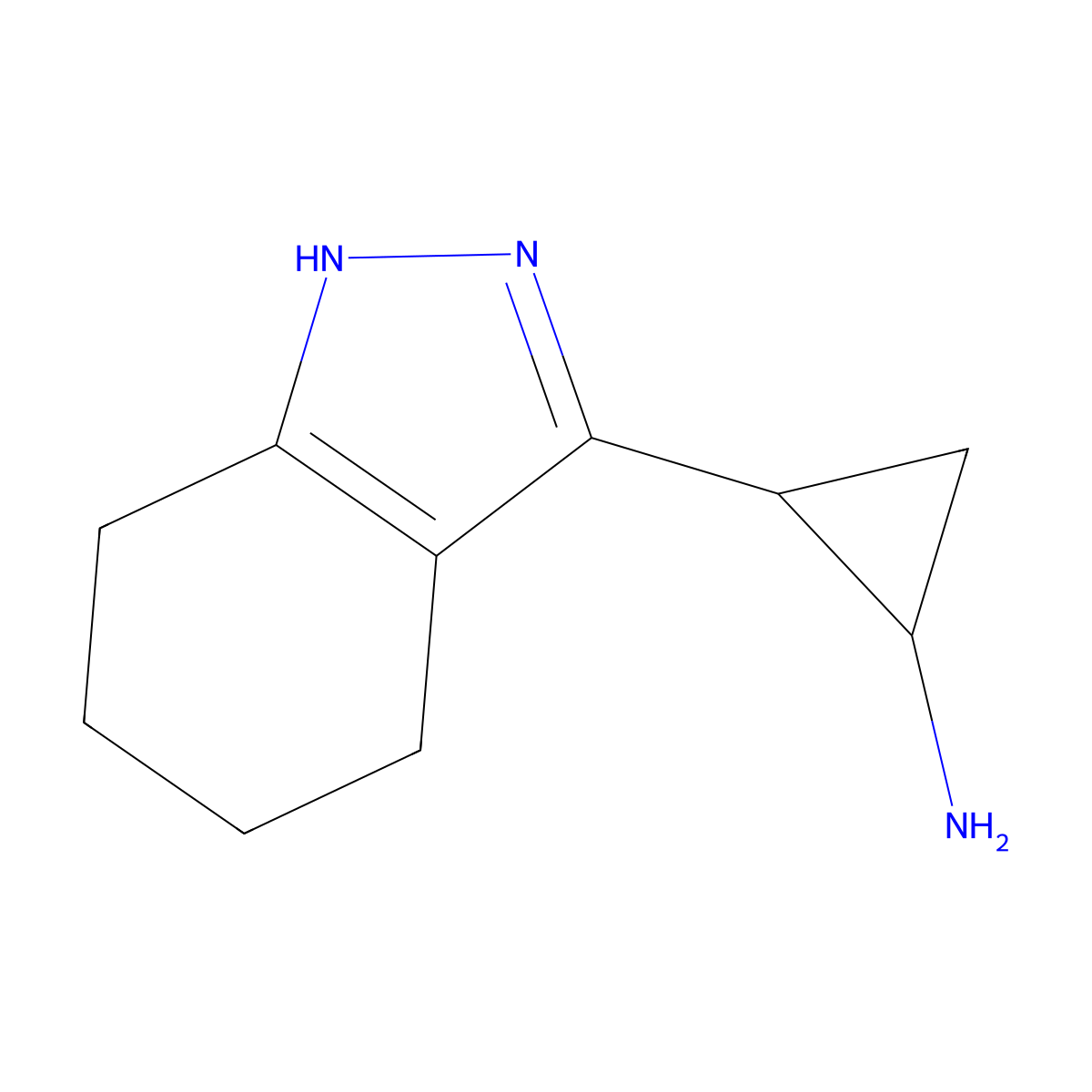2-(4,5,6,7-Tetrahydro-1H-indazol-3-yl)cyclopropan-1-amine molecular structure, CAS 2228268-24-2