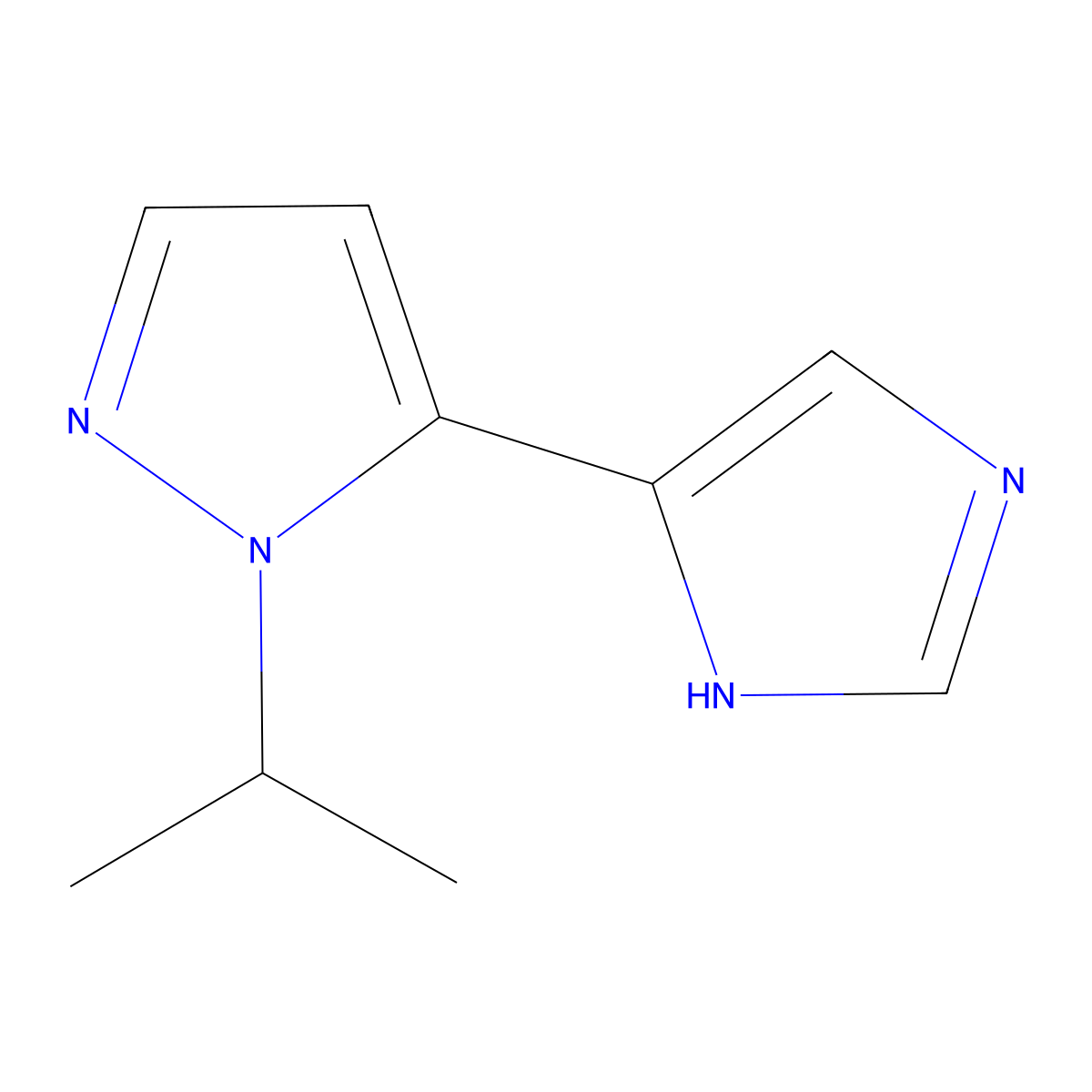 5-(1H-imidazol-4-yl)-1-(propan-2-yl)-1H-pyrazole molecular structure, CAS 2228271-95-0
