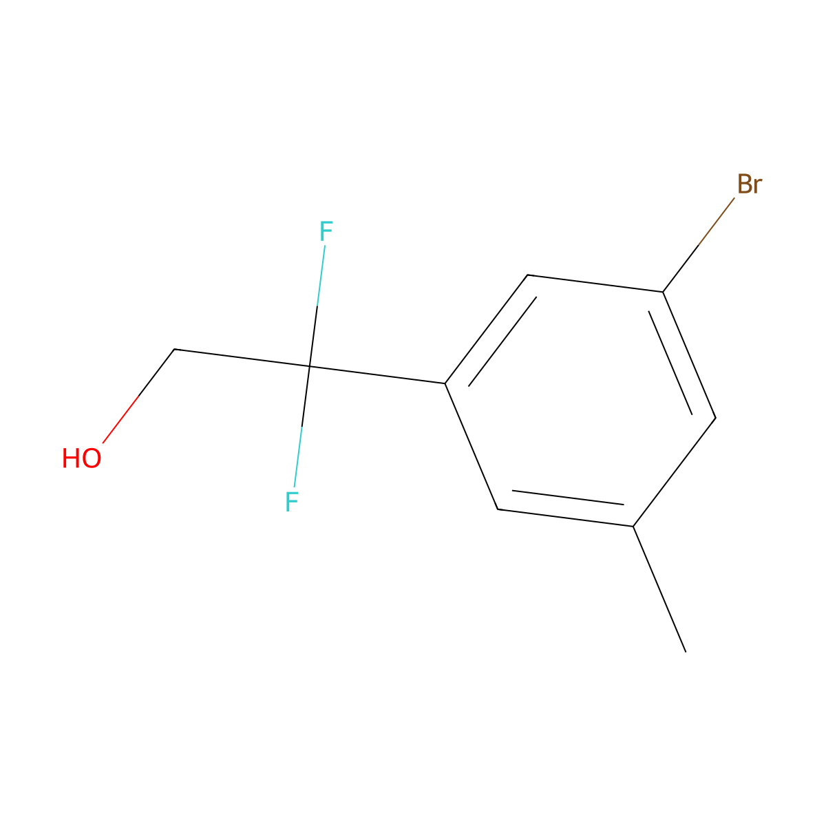 2-(3-Bromo-5-methylphenyl)-2,2-difluoroethan-1-ol molecular structure, CAS 2228272-46-4