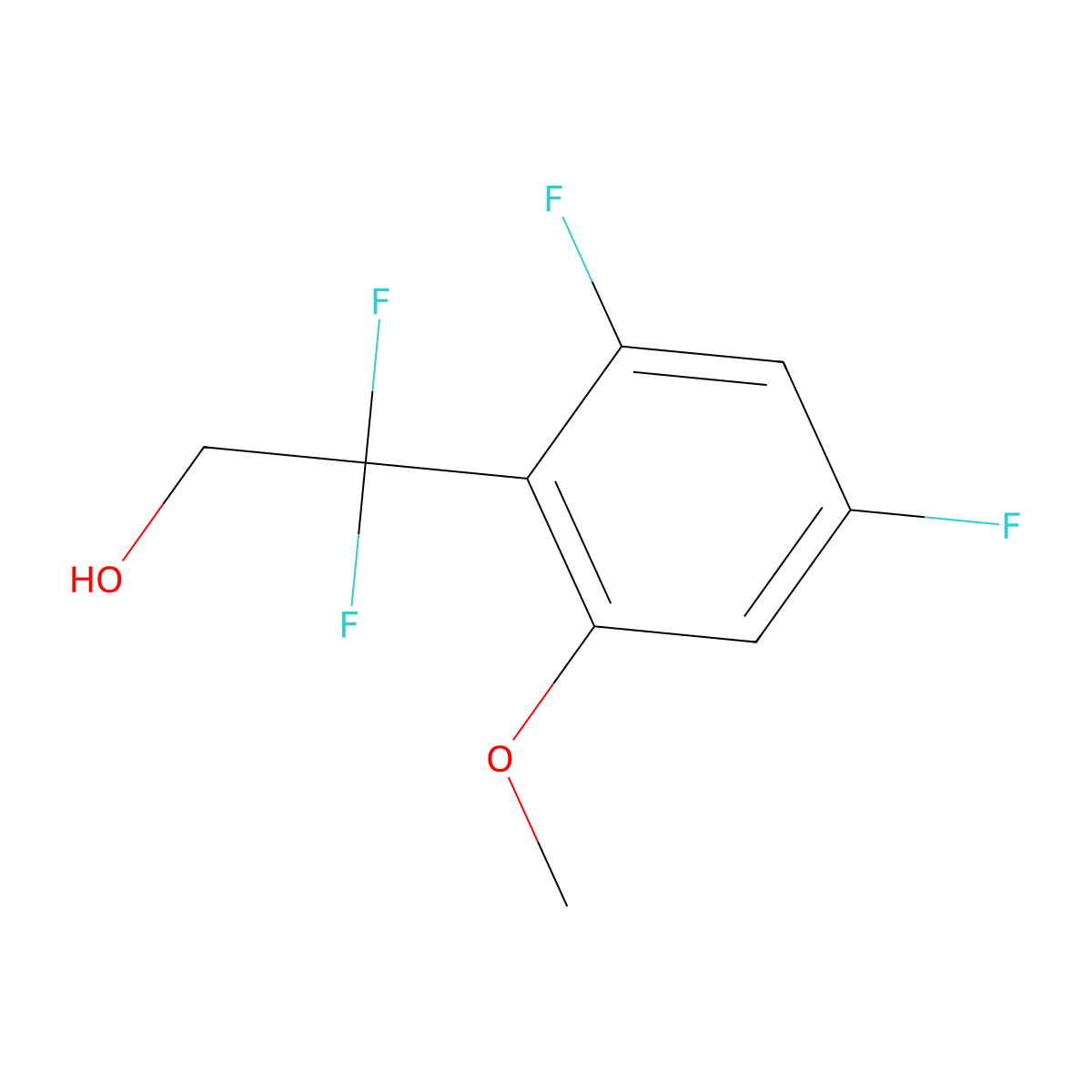 2-(2,4-Difluoro-6-methoxyphenyl)-2,2-difluoroethan-1-ol molecular structure, CAS 2228273-06-9
