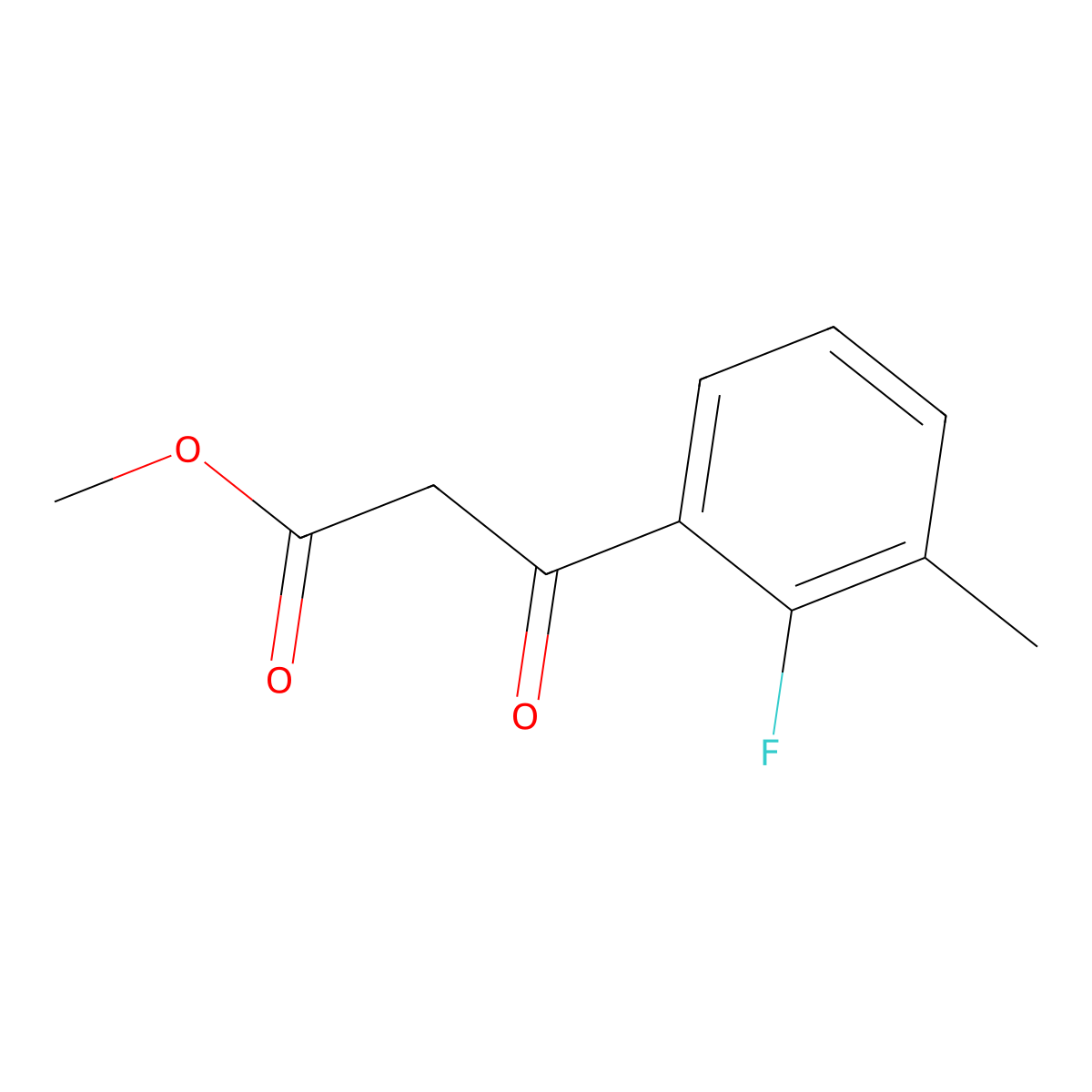 Methyl 3-(2-fluoro-3-methylphenyl)-3-oxopropanoate molecular structure, CAS 2228273-22-9
