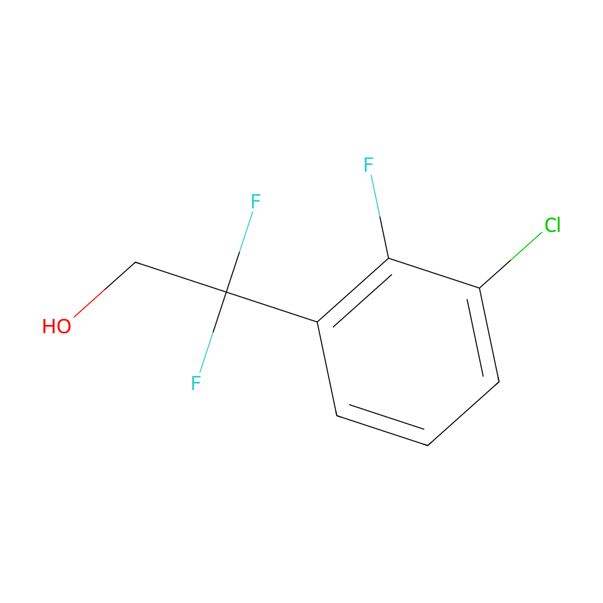 2-(3-Chloro-2-fluorophenyl)-2,2-difluoroethan-1-ol molecular structure, CAS 2228274-55-1