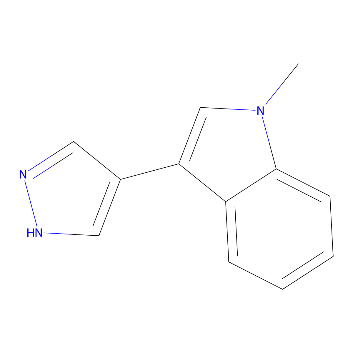 1-methyl-3-(1H-pyrazol-4-yl)-1H-indole molecular structure, CAS 2228274-82-4