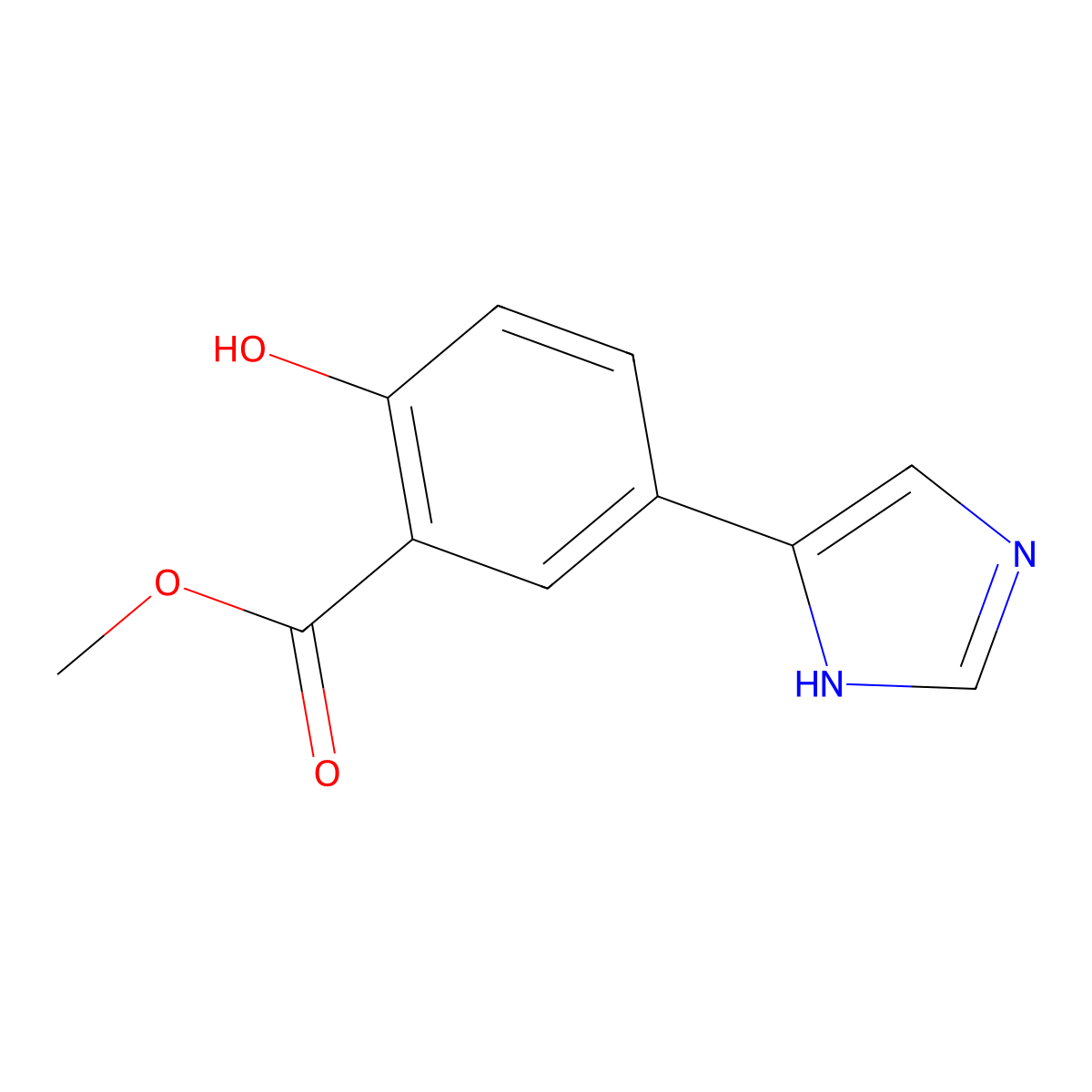 methyl 2-hydroxy-5-(1H-imidazol-4-yl)benzoate molecular structure, CAS 2228276-33-1
