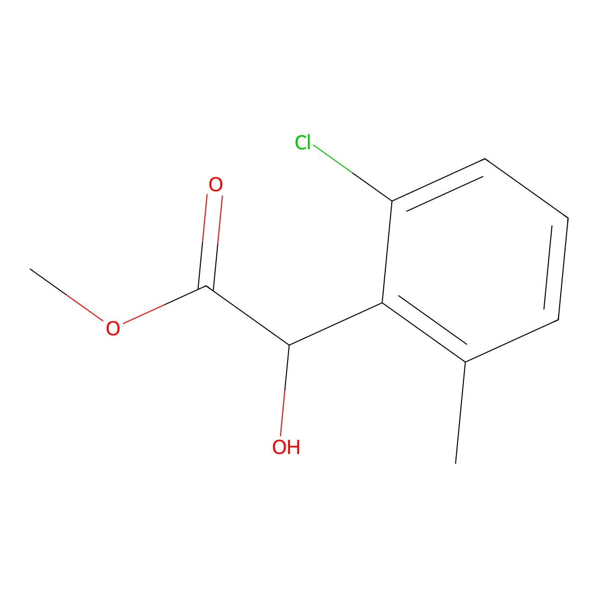 Methyl 2-(2-chloro-6-methylphenyl)-2-hydroxyacetate molecular structure, CAS 2228276-38-6