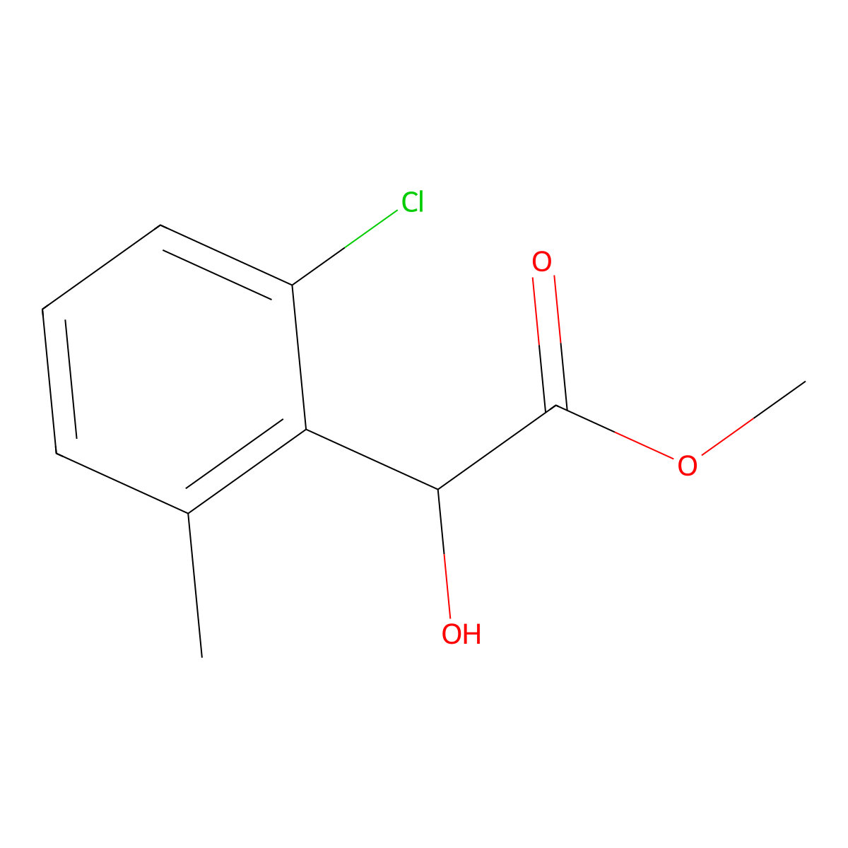 Methyl 2-(2-chloro-6-methylphenyl)-2-hydroxyacetate molecular structure, CAS 2228276-38-6