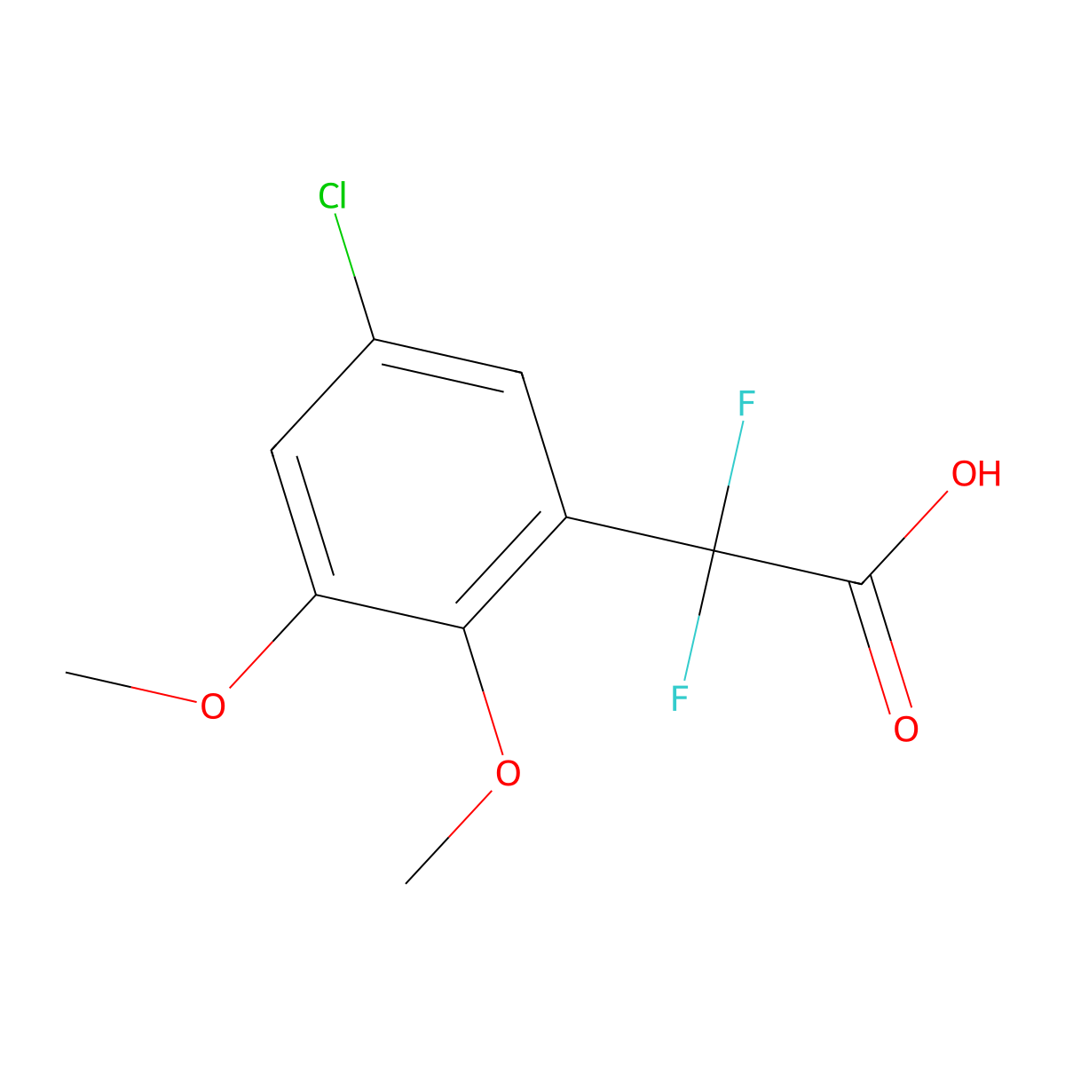 2-(5-Chloro-2,3-dimethoxyphenyl)-2,2-difluoroacetic acid molecular structure, CAS 2228276-43-3