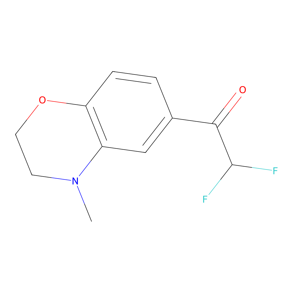 2,2-difluoro-1-(4-methyl-3,4-dihydro-2H-1,4-benzoxazin-6-yl)ethan-1-one molecular structure, CAS 2228276-47-7