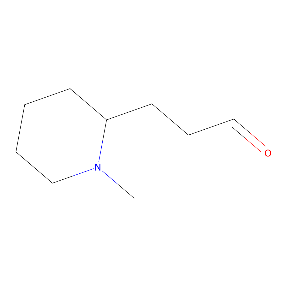 3-(1-Methylpiperidin-2-yl)propanal molecular structure, CAS 2228280-42-8