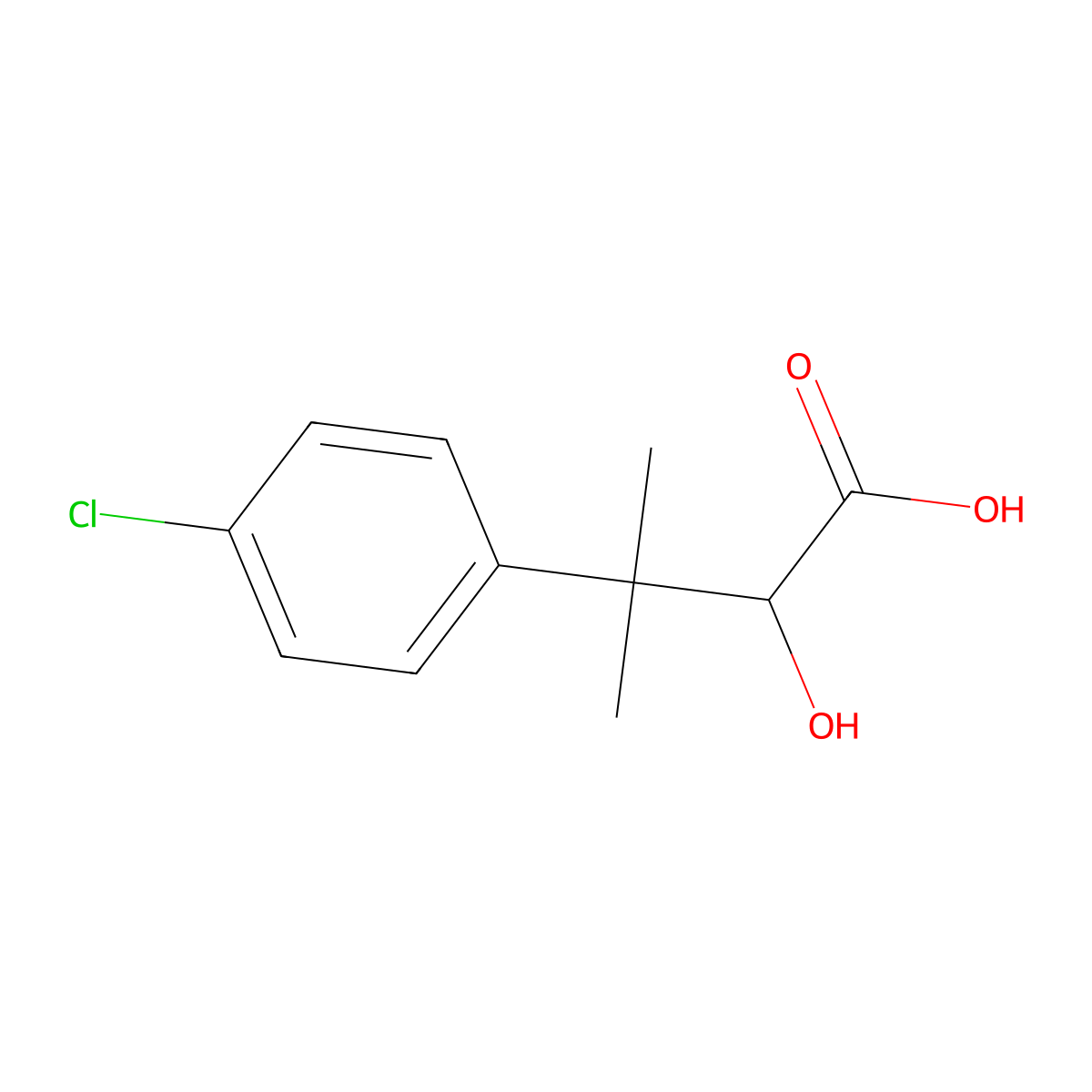 3-(4-Chlorophenyl)-2-hydroxy-3-methylbutanoic acid molecular structure, CAS 2228281-59-0