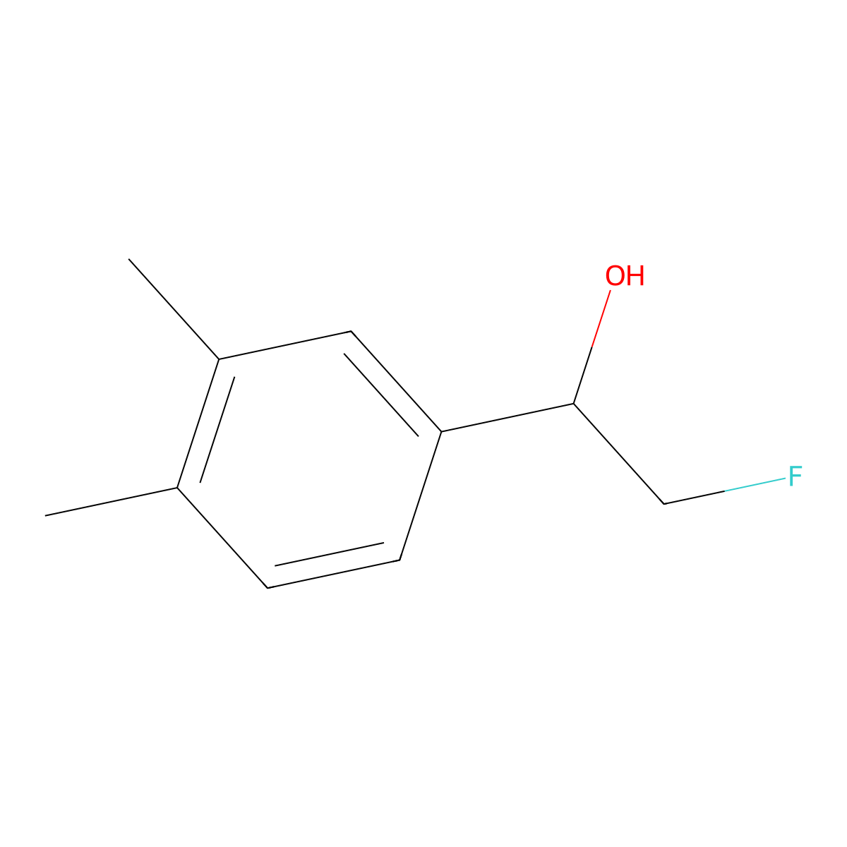 1-(3,4-Dimethylphenyl)-2-fluoroethan-1-ol molecular structure, CAS 2228282-06-0