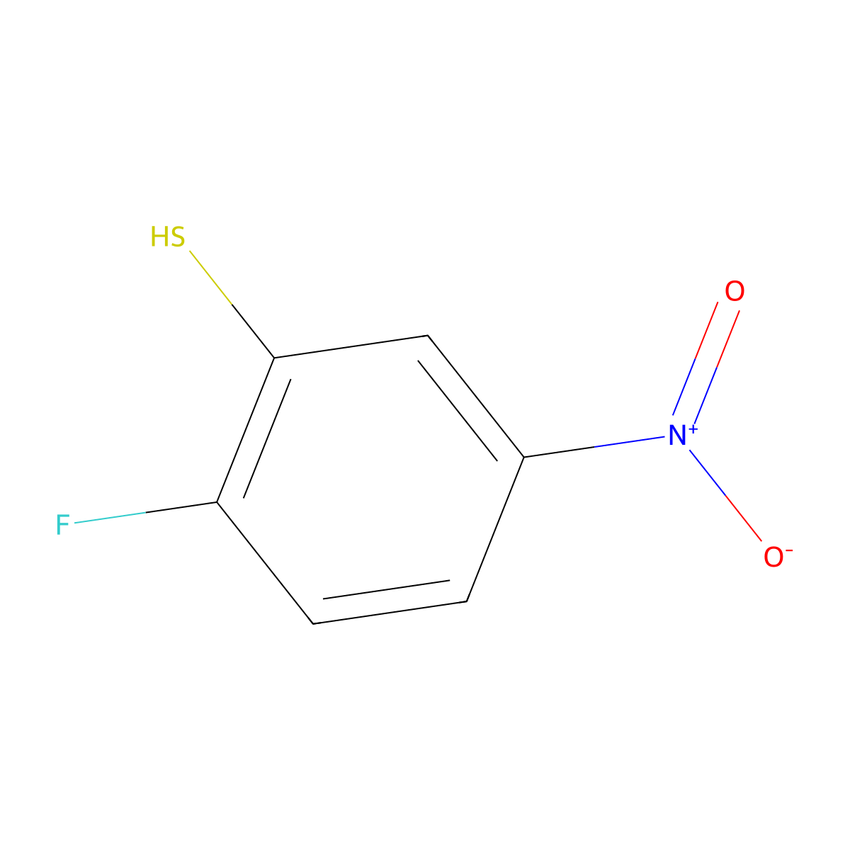 2-Fluoro-5-nitrobenzene-1-thiol molecular structure, CAS 2228282-92-4