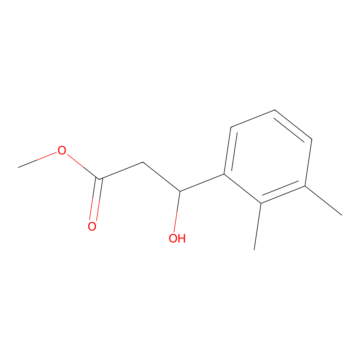 Methyl 3-(2,3-dimethylphenyl)-3-hydroxypropanoate molecular structure, CAS 2228283-09-6