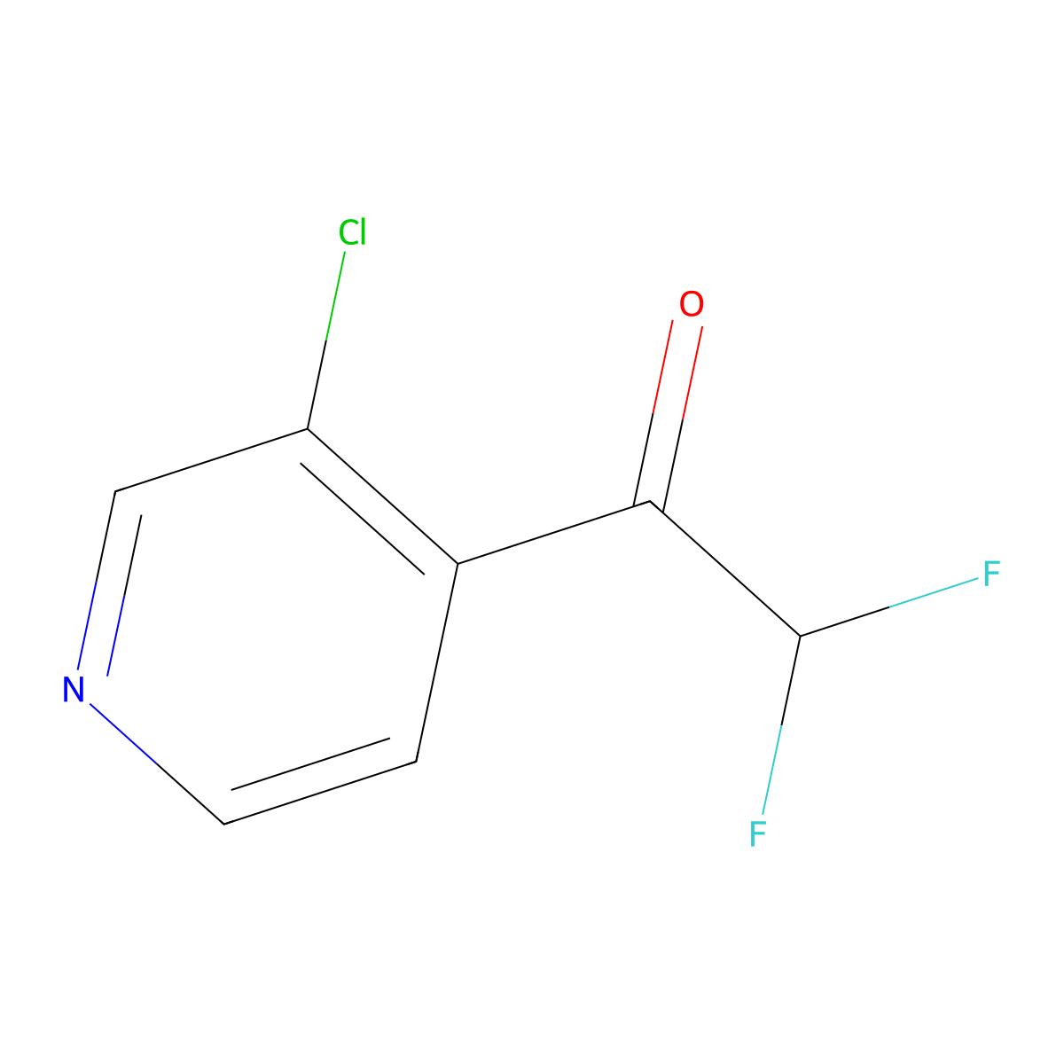 1-(3-Chloropyridin-4-yl)-2,2-difluoroethanone molecular structure, CAS 2228284-80-6