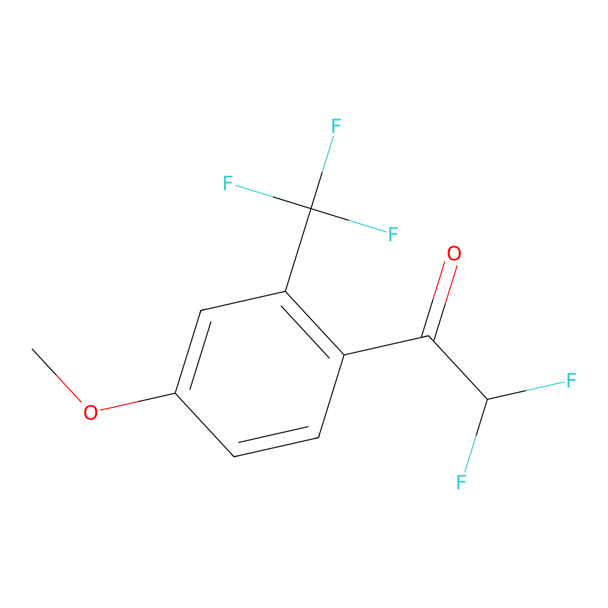 2,2-Difluoro-1-[4-methoxy-2-(trifluoromethyl)phenyl]ethan-1-one molecular structure, CAS 2228285-47-8