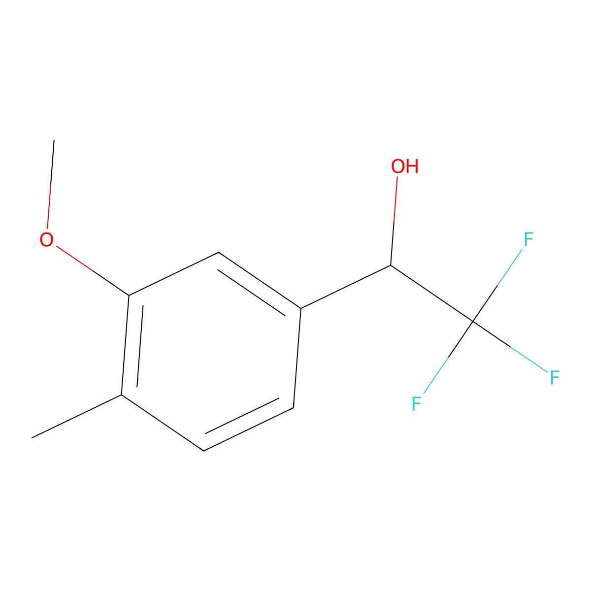 2,2,2-Trifluoro-1-(3-methoxy-4-methylphenyl)ethan-1-ol molecular structure, CAS 2228286-30-2