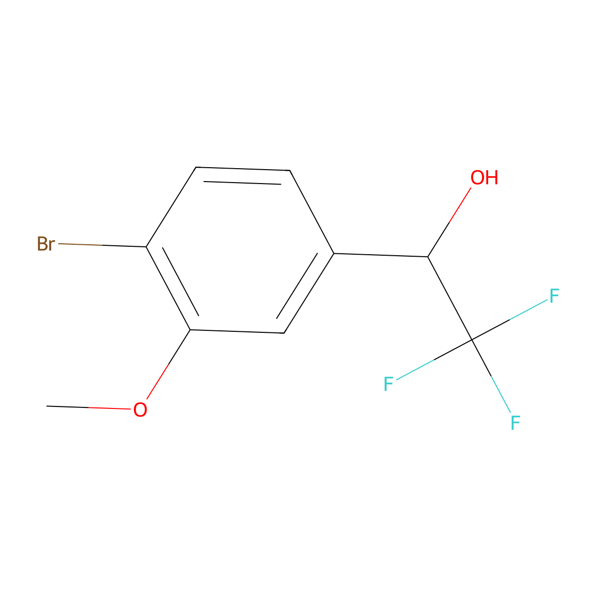 1-(4-Bromo-3-methoxyphenyl)-2,2,2-trifluoroethan-1-ol molecular structure, CAS 2228287-45-2
