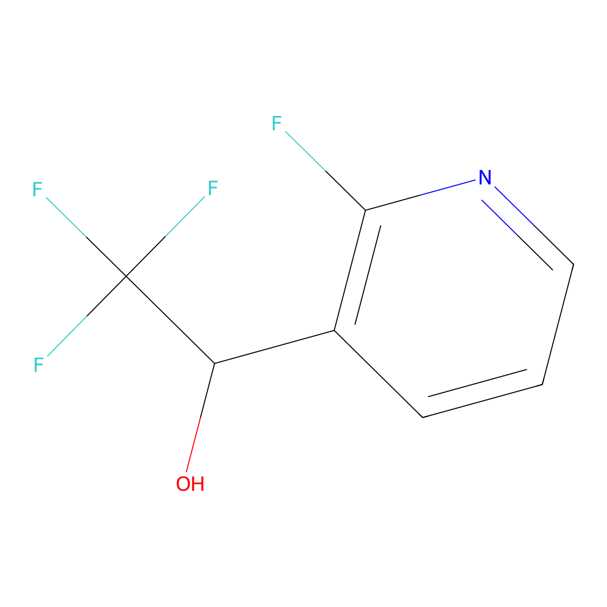 2,2,2-Trifluoro-1-(2-fluoropyridin-3-yl)ethan-1-ol molecular structure, CAS 2228287-78-1