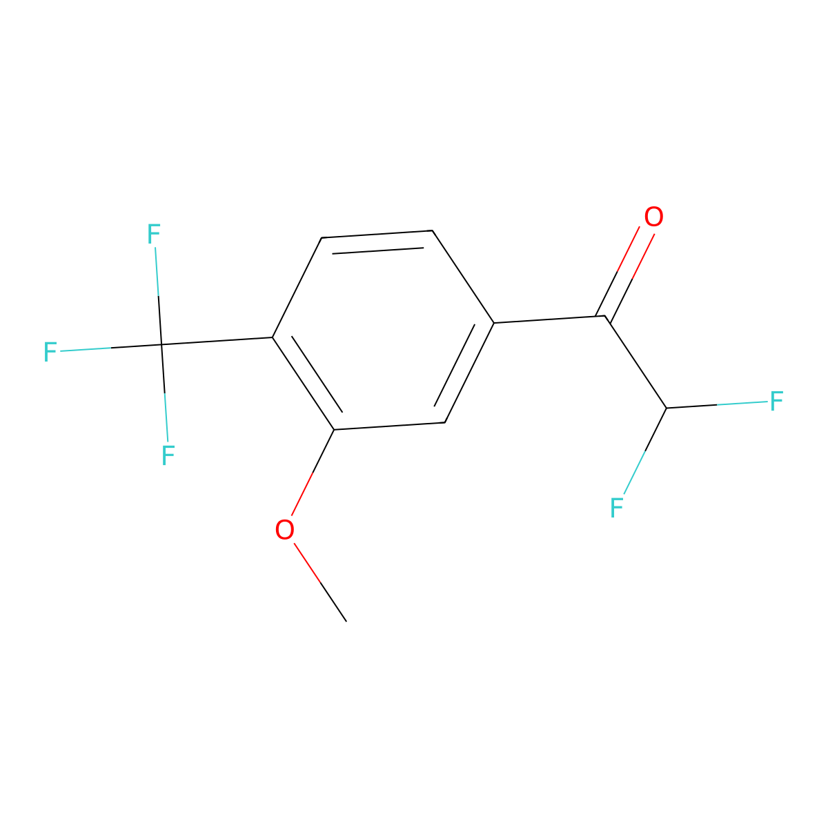 2,2-Difluoro-1-[3-methoxy-4-(trifluoromethyl)phenyl]ethan-1-one molecular structure, CAS 2228289-58-3