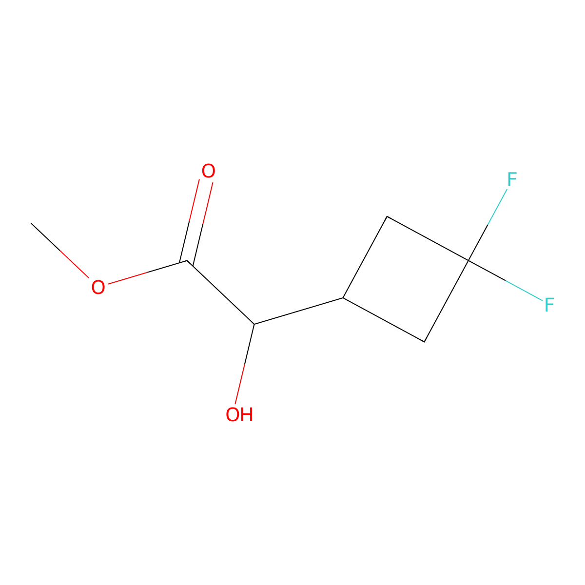 Methyl 2-(3,3-difluorocyclobutyl)-2-hydroxyacetate molecular structure, CAS 2228290-05-7