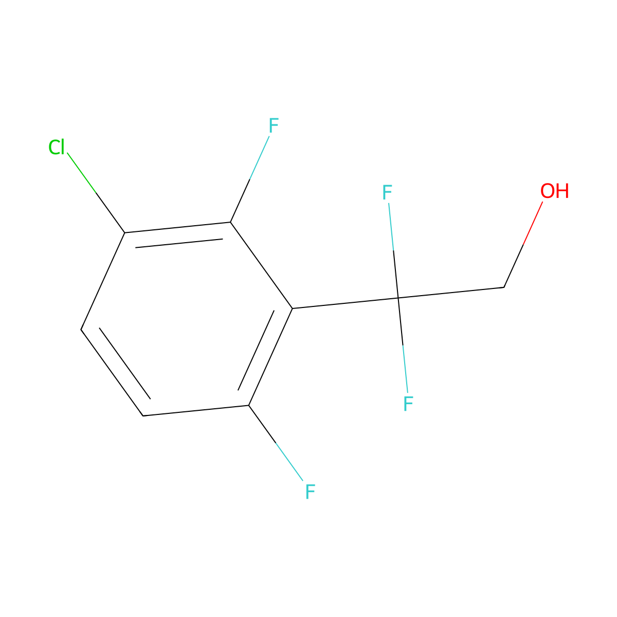2-(3-Chloro-2,6-difluorophenyl)-2,2-difluoroethan-1-ol molecular structure, CAS 2228290-12-6