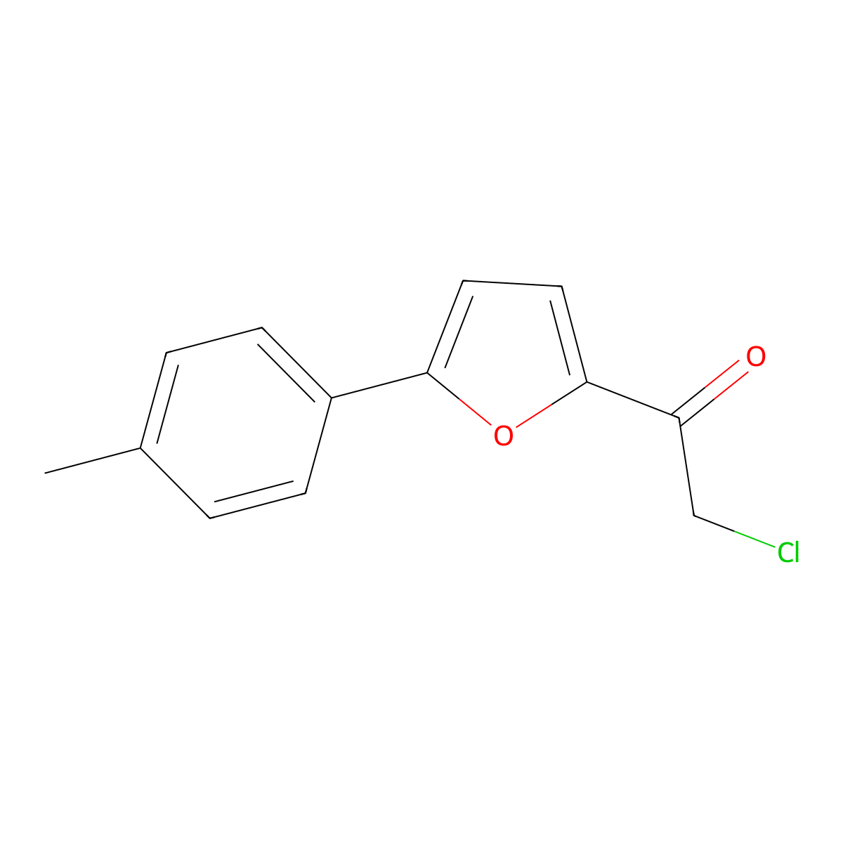 2-Chloro-1-[5-(4-methylphenyl)furan-2-yl]ethan-1-one molecular structure, CAS 2228290-69-3