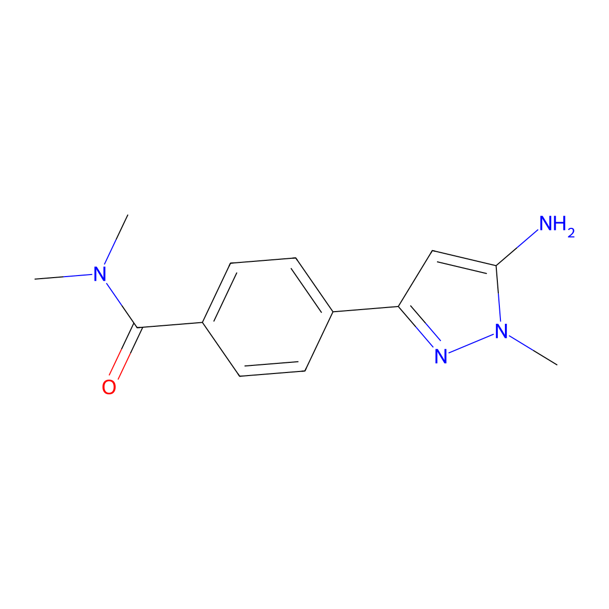 4-(5-amino-1-methyl-1H-pyrazol-3-yl)-N,N-dimethylbenzamide molecular structure, CAS 2228291-32-3